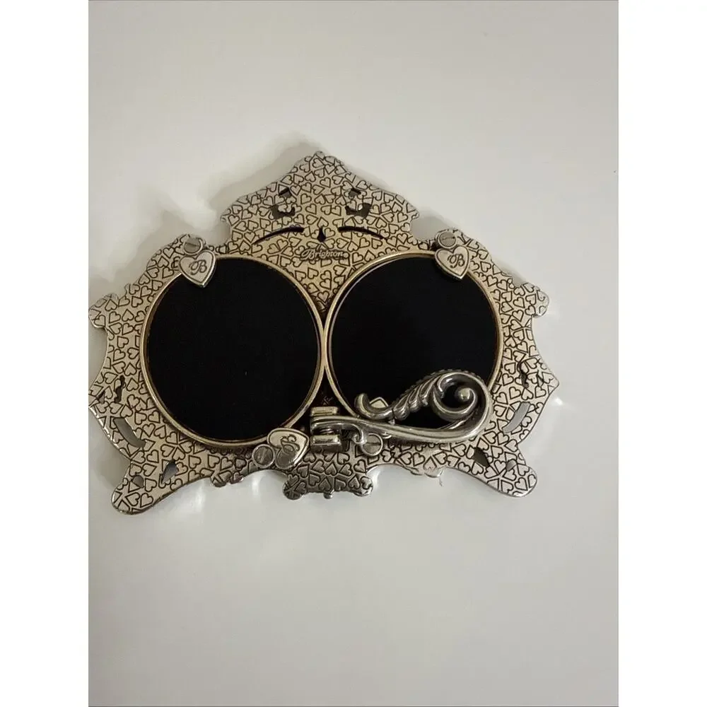 BRIGHTON Victorian Romance Silver Plated Double Oval Picture Frame Ornate